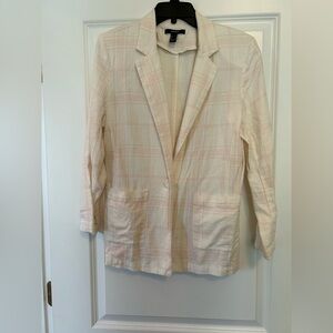 Forever 21 Women's Cream Plaid Blazer